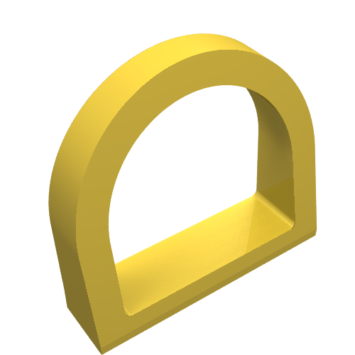 Rendu LDraw de Fabuland, Fenêtre arquée 1,25 x 4 x 3 avec plateau arrondi (Fabuland, Window Arched 1.25 x 4 x 3 with Rounded Top), couleur indicative
