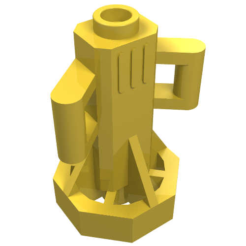 Rendu LDraw de Scooter sous-marin, 2 poignées de bar, extrémité octogonale (Equipment Underwater Scooter, 2 Bar Handles, Octagonal End), couleur indicative
