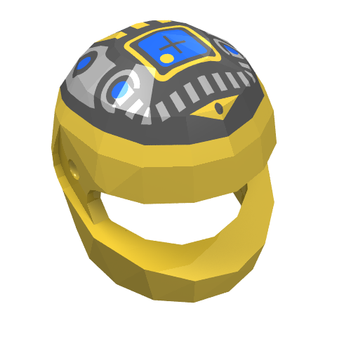 Casque, standard avec motif imprimé machines argent et bleu (Helmet, Standard with Silver and Blue Machinery Print)
