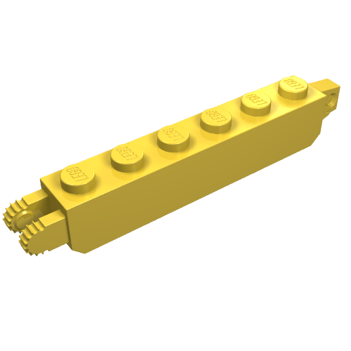 Charnière brique 1 x 6 Verrouillage avec 1 doigt extrémité verticale et 2 doigts extrémité verticale, 9 dents (Hinge Brick 1 x 6 Locking with 1 Finger Vertical End and 2 Fingers Vertical End, 9 Teeth)