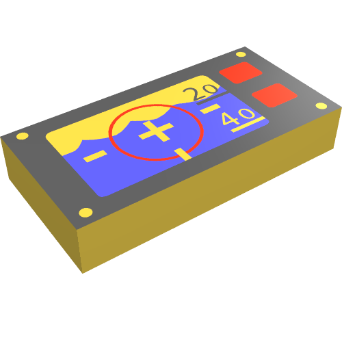 Rendu LDraw de Tuile 1 x 2 avec motif imprimé Navigation sous-marine (Tile 1 x 2 with Underwater Navigation Print), couleur indicative