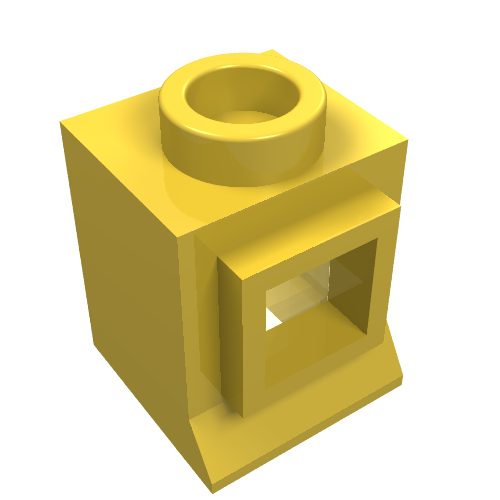 Rendu LDraw de Fenêtre 1 x 1 x 1 classique avec seuil court [complet] (Window 1 x 1 x 1 Classic with Short Sill [Complete]), couleur indicative
