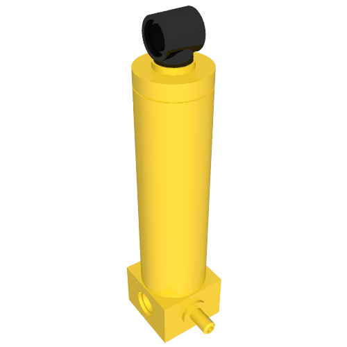 Rendu LDraw de Pneumatic Cylinder avec 1 Inlet Large (64mm), couleur indicative