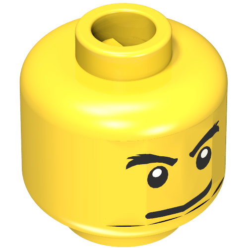 Tête de minifigurine, sourcils, corbeaux pieds avec bouche ouverte peur / motif imprimé espiègle (Minifig Head, Eyebrows, Crows Feet with Open Mouth Scared / Mischievous Print)