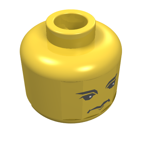 Figurine head Ron Weasley / vincent crabbe, motif : double visage [tenon creux bouché] (Minifig Head Ron Weasley / Vincent Crabbe, Dual Sided Print [Blocked Open Stud])