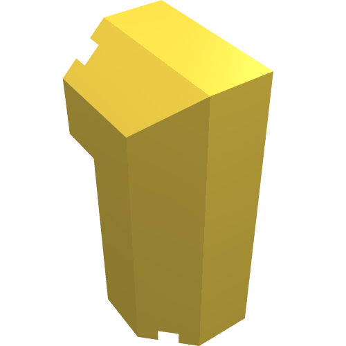 Rendu LDraw de Brique Coin octogonal spécial 2 x 2 x 3 1/3 (Brick Special Octagonal 2 x 2 x 3 1/3 Corner), couleur indicative