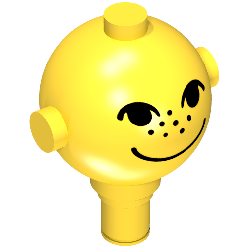 Rendu LDraw de Tête de figurine de femme au foyer avec des yeux, des taches de rousseur et sourire motif imprimé (Homemaker Figure Head with Eyes, Freckles and Smile Print), couleur indicative