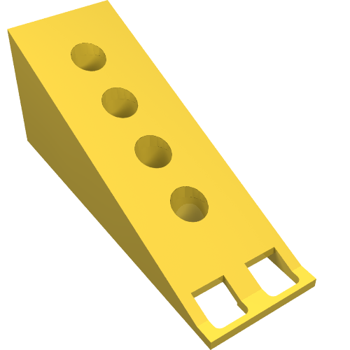 Rendu LDraw de Fabuland, support de toit brique inclinée 6 x 2 (Fabuland, Roof Support Slope 6 x 2), couleur indicative