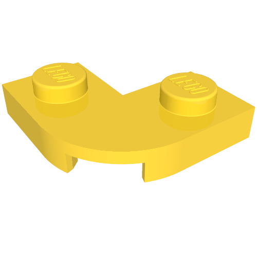 Rendu LDraw de Plaque ronde coin 2 x 2 avec 1 x 1 découpe (Plate Round Corner 2 x 2 with 1 x 1 Cutout), couleur indicative
