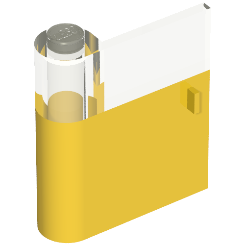 Rendu LDraw de Porte 1 x 3 x 3 gauche avec fenêtre et poignée verticale (Door 1 x 3 x 3 Left with Window and Vertical Handle), couleur indicative
