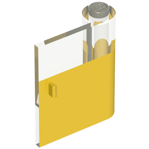 Rendu LDraw de Porte 1 x 3 x 3 droite avec fenêtre et poignée verticale (Door 1 x 3 x 3 Right with Window and Vertical Handle), couleur indicative