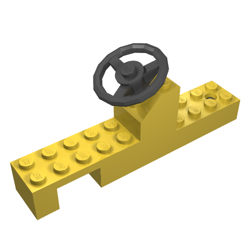 Rendu LDraw de Base de véhicule, châssis de tracteur [assemblage complet] (Vehicle Base, Tractor Chassis [Complete Assembly]), couleur indicative