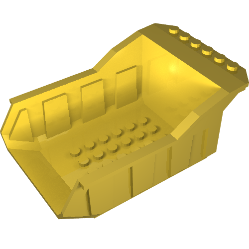 Rendu LDraw de Lit benne 12 x 8 x 5 avec tenons sur le dessus avant seulement (Tipper Bed 12 x 8 x 5 with Studs on Front Top only), couleur indicative