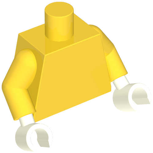 Torse, bras jaunes, mains blanches [sans motif] (Torso, Yellow Arms, White Hands [Plain])