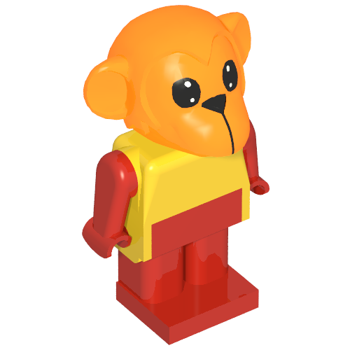 Rendu LDraw de Figurine Fabuland singe 8 (Fabuland Figure Monkey 8), couleur indicative