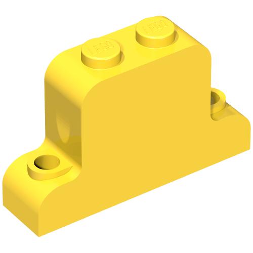 Rendu LDraw de Brique courbée 1 x 4 x 2 Fabuland forme de cloche (Brick Curved 1 x 4 x 2 Fabuland Bell Shape), couleur indicative