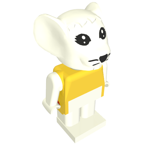 Rendu LDraw de Figurine Fabuland souris 6 (Fabuland Figure Mouse 6), couleur indicative