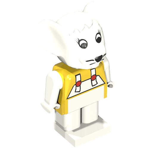 Rendu LDraw de Figurine Fabuland souris 7 (Fabuland Figure Mouse 7), couleur indicative