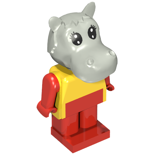Rendu LDraw de Fabuland Figurine Hippo 1 (Fabuland Figure Hippo 1), couleur indicative