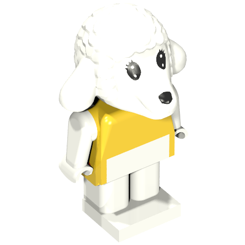 Rendu LDraw de Figurine Fabuland, agneau lucy (Fabuland Figure, Lucy Lamb), couleur indicative