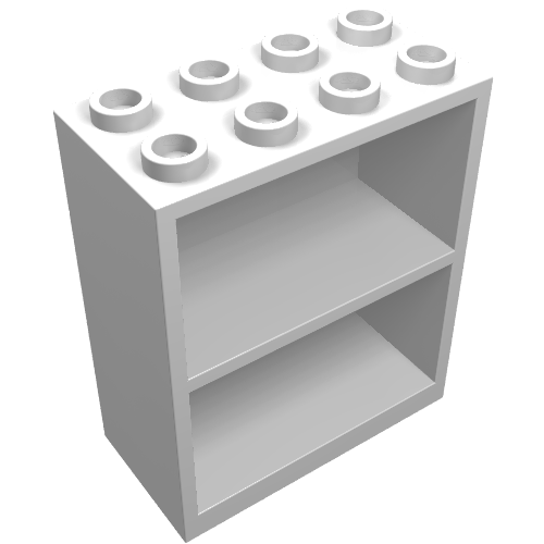 Rendu LDraw de Bibliothèque d'accueil / armoire 2 x 4 x 4 (Homemaker Bookcase/Cupboard 2 x 4 x 4), couleur indicative