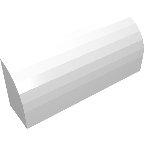 Rendu LDraw de Brique courbée 1 x 4 x 1 1/3 Non tenons (Brick Curved 1 x 4 x 1 1/3 No Studs), couleur indicative