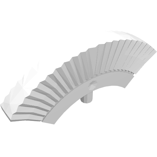 Rendu LDraw de Headwear Accessory Helmet Crest avec connecteur [Plain], couleur indicative
