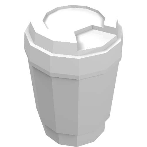 Rendu LDraw de Tasse d'équipement avec couvercle sans trou de boisson [sans motif] (Equipment Cup with Take Out Lid Without Drinking Hole [Plain]), couleur indicative