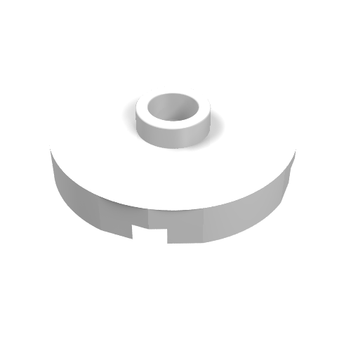 Plaque spéciale ronde 2 x 2 avec tenon central (plaque de sautoir) (Plate Special Round 2 x 2 with Center Stud (Jumper Plate))