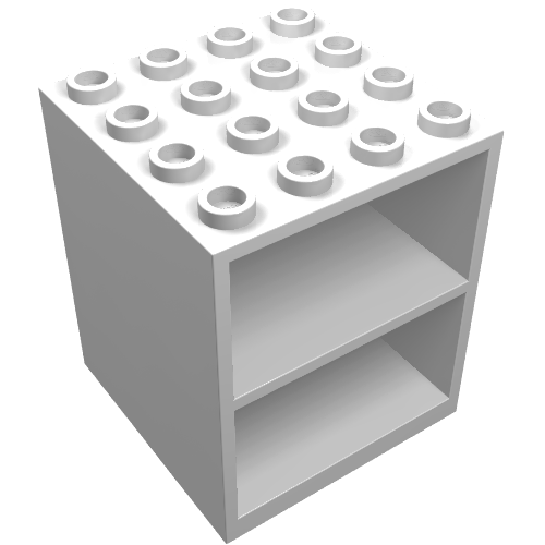 Rendu LDraw de Armoire de ménage 4 x 4 x 4 (Homemaker Cupboard 4 x 4 x 4), couleur indicative