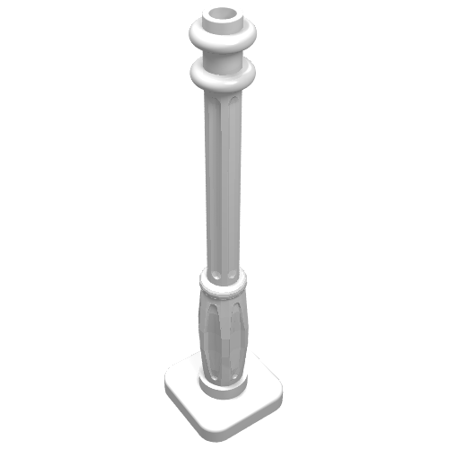 Rendu LDraw de Poteau de lampe 2 x 2 x 7 avec 6 flûtes de base (Lamp Post 2 x 2 x 7 with 6 Base Flutes), couleur indicative