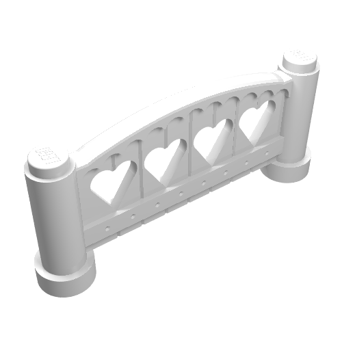 Rendu LDraw de Clôture Fabuland 1 x 6 x 2 Arrondi (Fabuland Fence 1 x 6 x 2 Rounded), couleur indicative