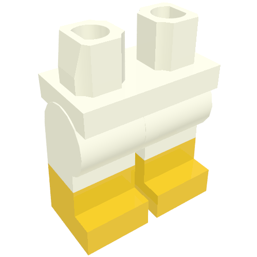Rendu LDraw de Hips avec White jambes and Yellow Boots Pattern, couleur indicative