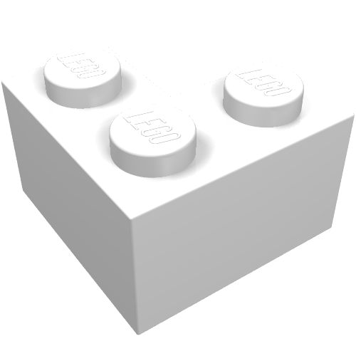 Rendu LDraw de Brique 2 x 2 coin (Brick 2 x 2 Corner), couleur indicative