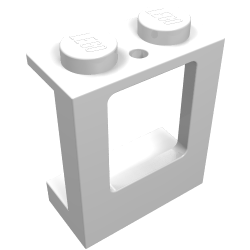 Rendu LDraw de Fenêtre 1 x 2 x 2 plan, plots pleins (Window 1 x 2 x 2 Plane, Solid Studs), couleur indicative
