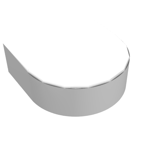 Tuile ronde 1 x 1 demi cercle (Tile Round 1 x 1 Half Circle)