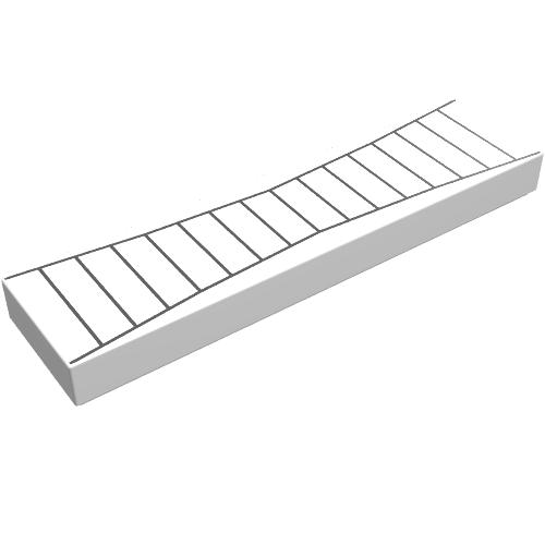 Rendu LDraw de Tuile 1 x 4 avec motif imprimé radar stylisé (Tile 1 x 4 with Stylised Radar Print), couleur indicative