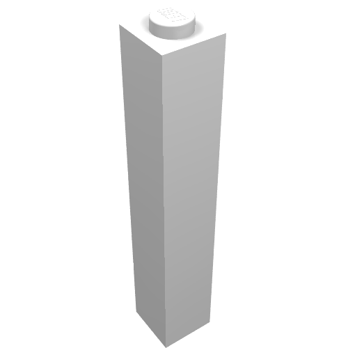 Rendu LDraw de Brique 1 x 1 x 5 avec tenon plein (Brick 1 x 1 x 5 with Solid Stud), couleur indicative