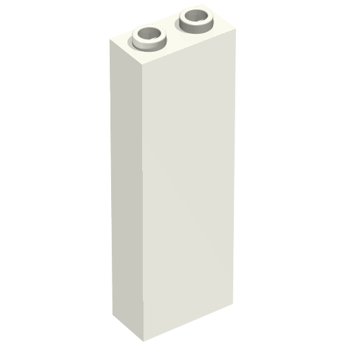 Rendu LDraw de Brique 1 x 2 x 5 avec Blocage ouvert tenons et inférieur tenon Support avec crêtes asymétriques (Brick 1 x 2 x 5 with Blocked Open Studs and Bottom Stud Holder with Asymmetric Ridges), couleur indicative