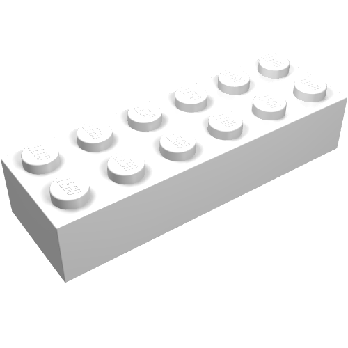 Rendu LDraw de Brique 2 x 6 (Brick 2 x 6), couleur indicative