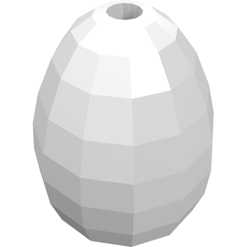 Rendu LDraw de Oeuf alimentaire avec trou de 1,5 mm [sans motif] (Food Egg with 1.5mm Hole [Plain]), couleur indicative