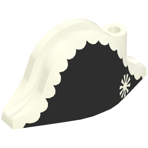 Chapeau Pirate Bicorne (Amiral) avec bordure blanche, motif imprimé insigne (Hat Pirate Bicorne (Admiral) with White Border, Insignia Print)