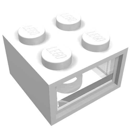 Rendu LDraw de Brique légère 2 x 2 type 1 12v (complet) (Light Brick 2 x 2 Type 1 12V (Complete)), couleur indicative
