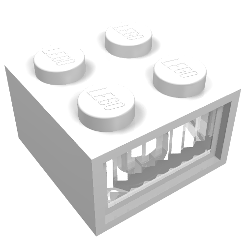 Rendu LDraw de Lumière brique 2 x 2 Type 2 12V avec diffuseur clair (Light Brick 2 x 2 Type 2 12V with Clear Diffusor), couleur indicative
