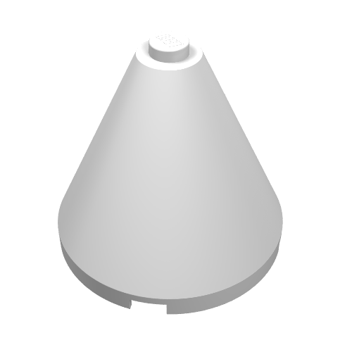 Rendu LDraw de Cône 4 x 4 x 3 avec simple tenon plein (Cone 4 x 4 x 3 with Single Solid Stud), couleur indicative