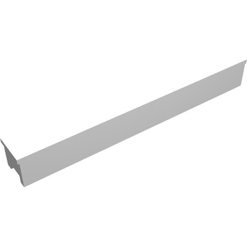 Rendu LDraw de Brique spéciale 1 x 8 x 5/6 sans tenons supérieurs et canal sur les extrémités (Brick Special 1 x 8 x 5/6 with No Top Studs and Channel on Ends), couleur indicative