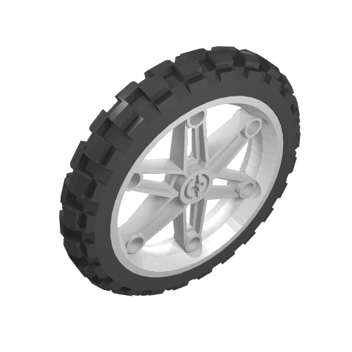 Rendu LDraw de Roue 81.6 x 15 moto, avec pneu noir 81.6 x 15 moto (2903 / 2902) (Wheel 81.6 x 15 Motorcycle, with Black Tire 81.6 x 15 Motorcycle (2903 / 2902)), couleur indicative