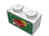 Rendu LDraw de Brique 1 x 2 avec motif imprimé crème glacée (Brick 1 x 2 with Ice Cream Print), couleur indicative