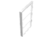 Rendu LDraw de Porte 1 x 4 x 6 avec 3 volets (complet) (Door 1 x 4 x 6 with 3 Panes (Complete)), couleur indicative