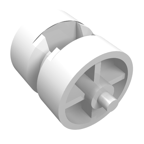 Rendu LDraw de Centre de roue grand avec fusées [tricycle] (Wheel Centre Wide with Stub Axles [Tricycle]), couleur indicative